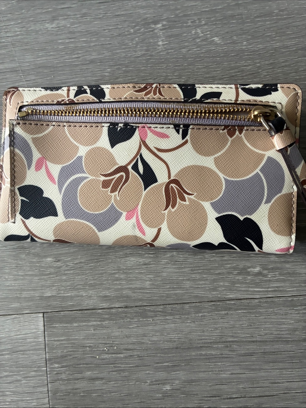 kate spade Floral Continental Wallet in Beige, Black & Pink Accents - Picture 4 of 4